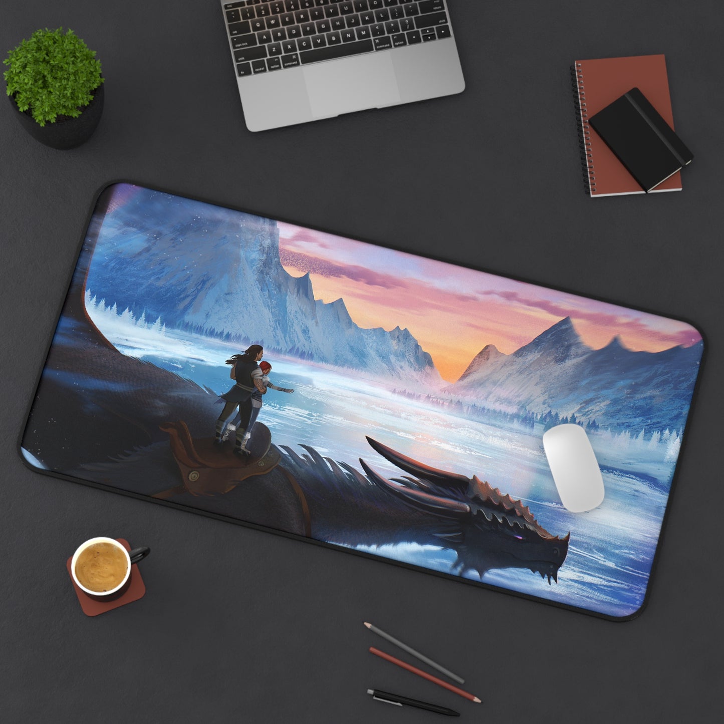 Upon Buried Embers Drogonah in Flight Desk Mat