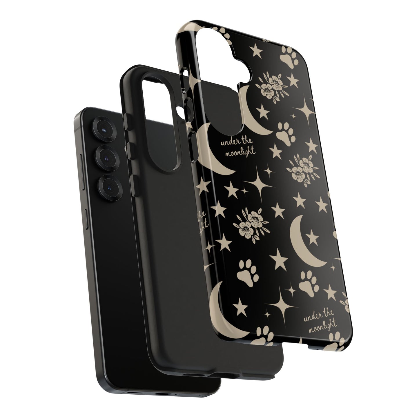 Under The Moonlight Black Tough Phone Cases