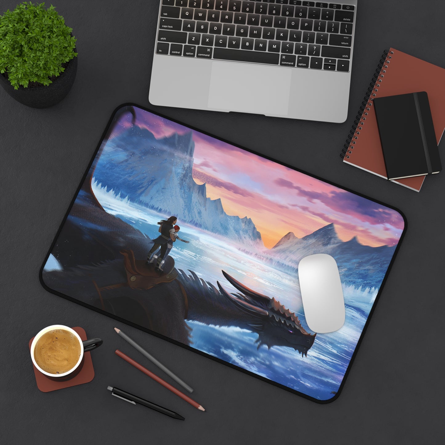 Upon Buried Embers Drogonah in Flight Desk Mat