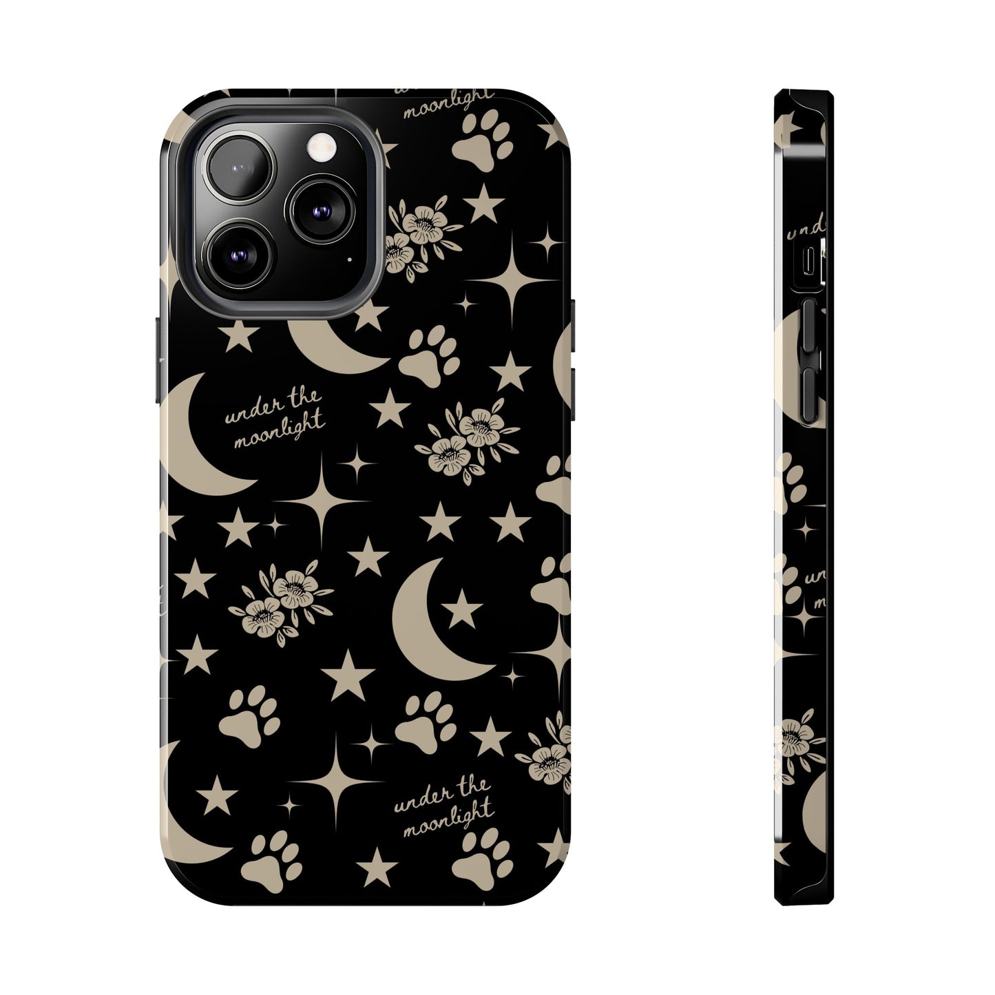 Under The Moonlight Black Tough Phone Cases