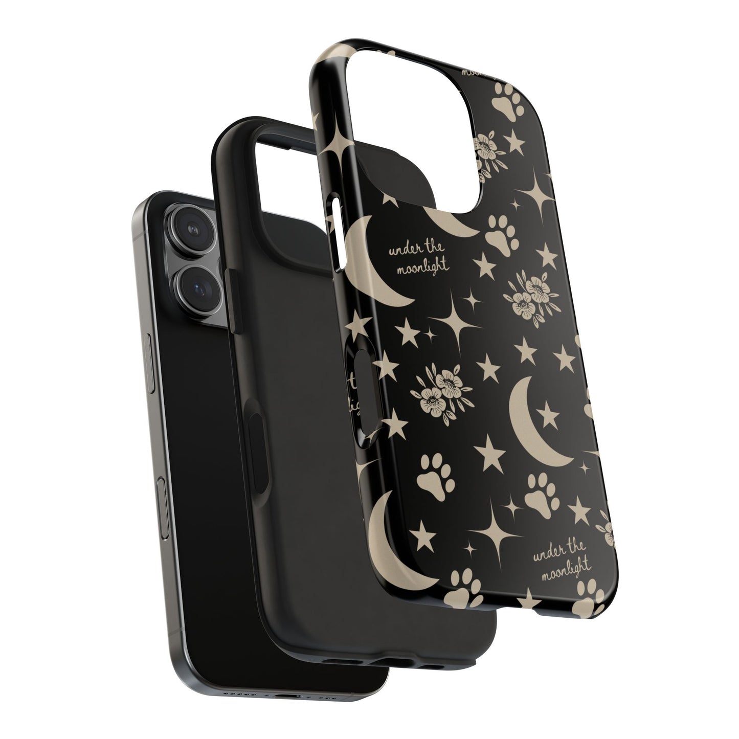 Under The Moonlight Black Tough Phone Cases