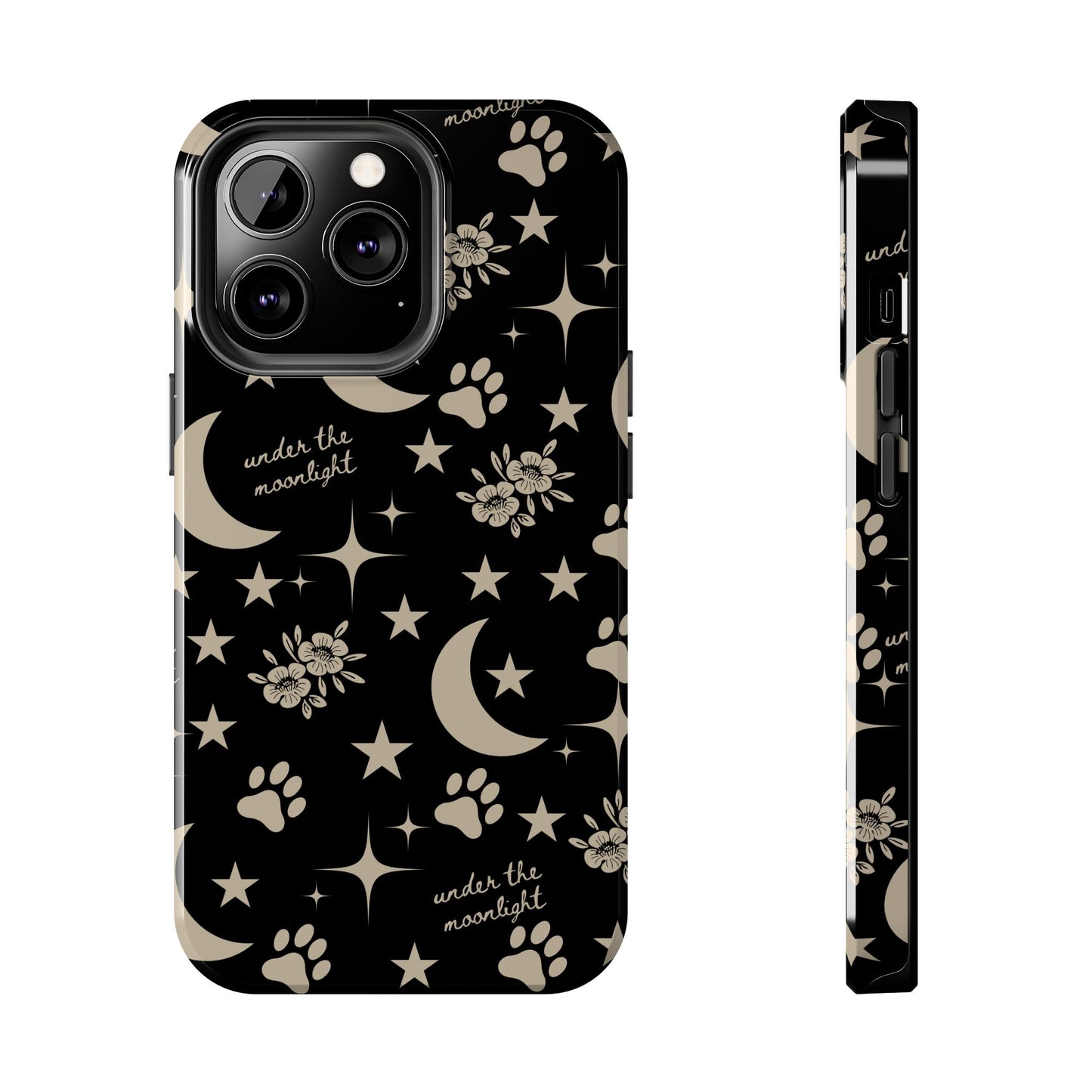 Under The Moonlight Black Tough Phone Cases