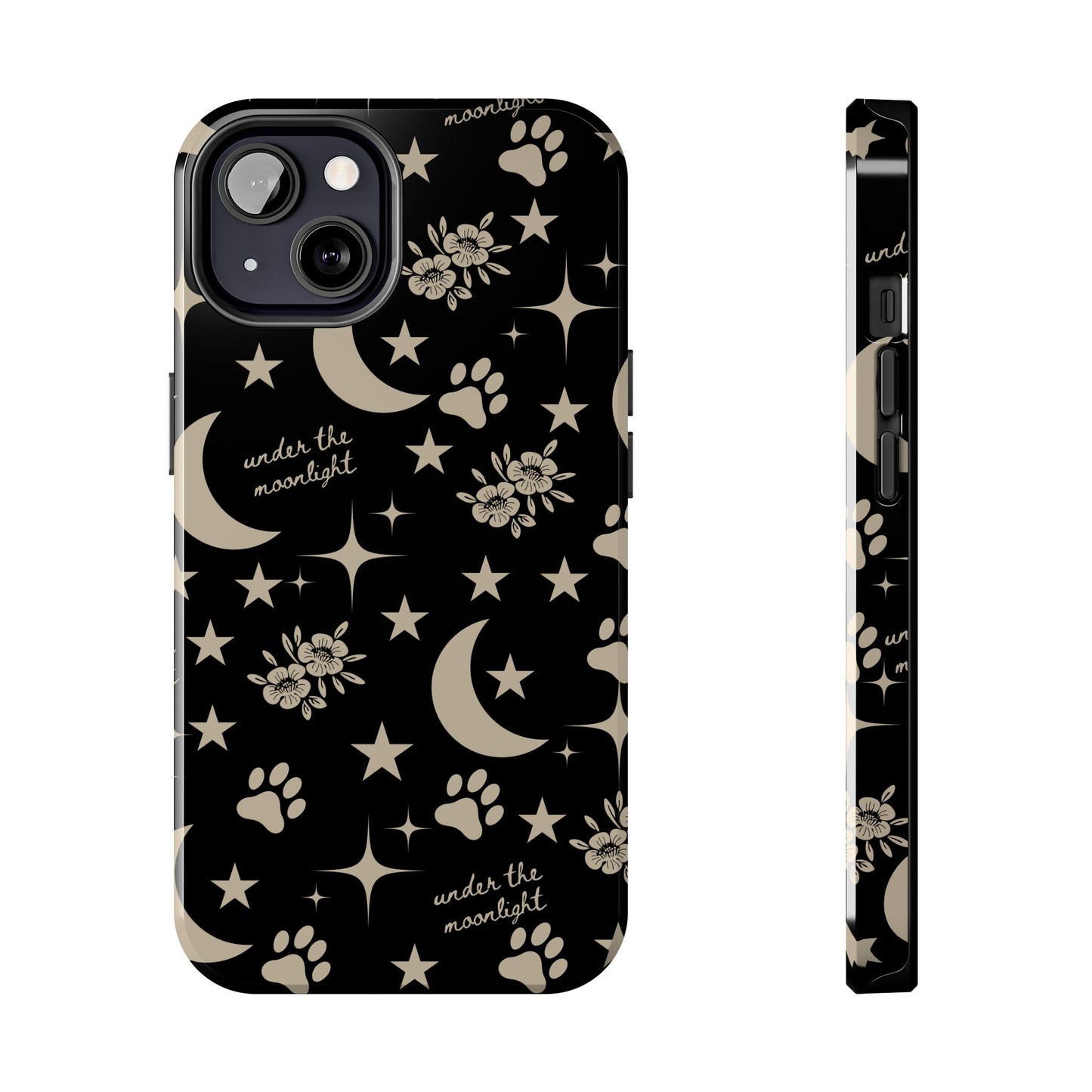 Under The Moonlight Black Tough Phone Cases