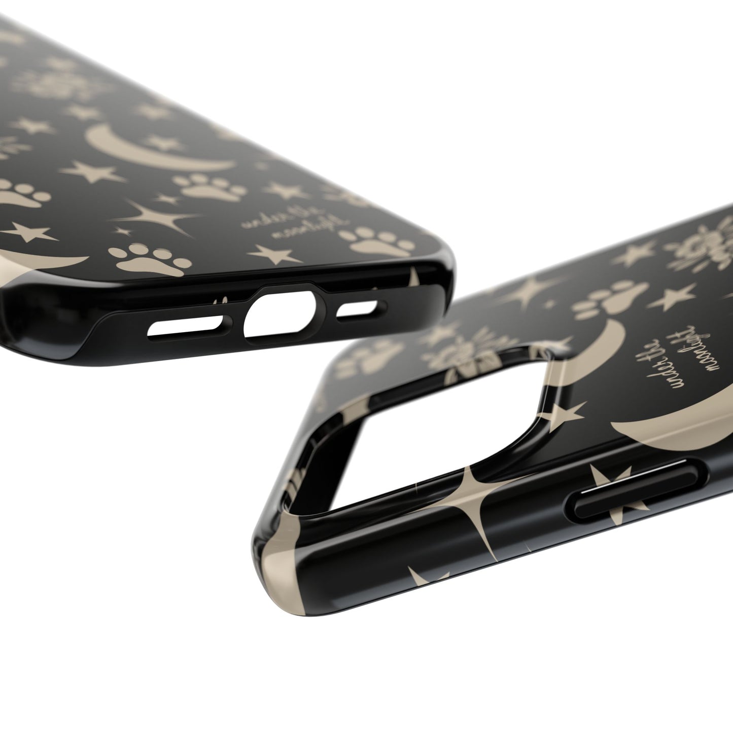 Under The Moonlight Black Tough Phone Cases