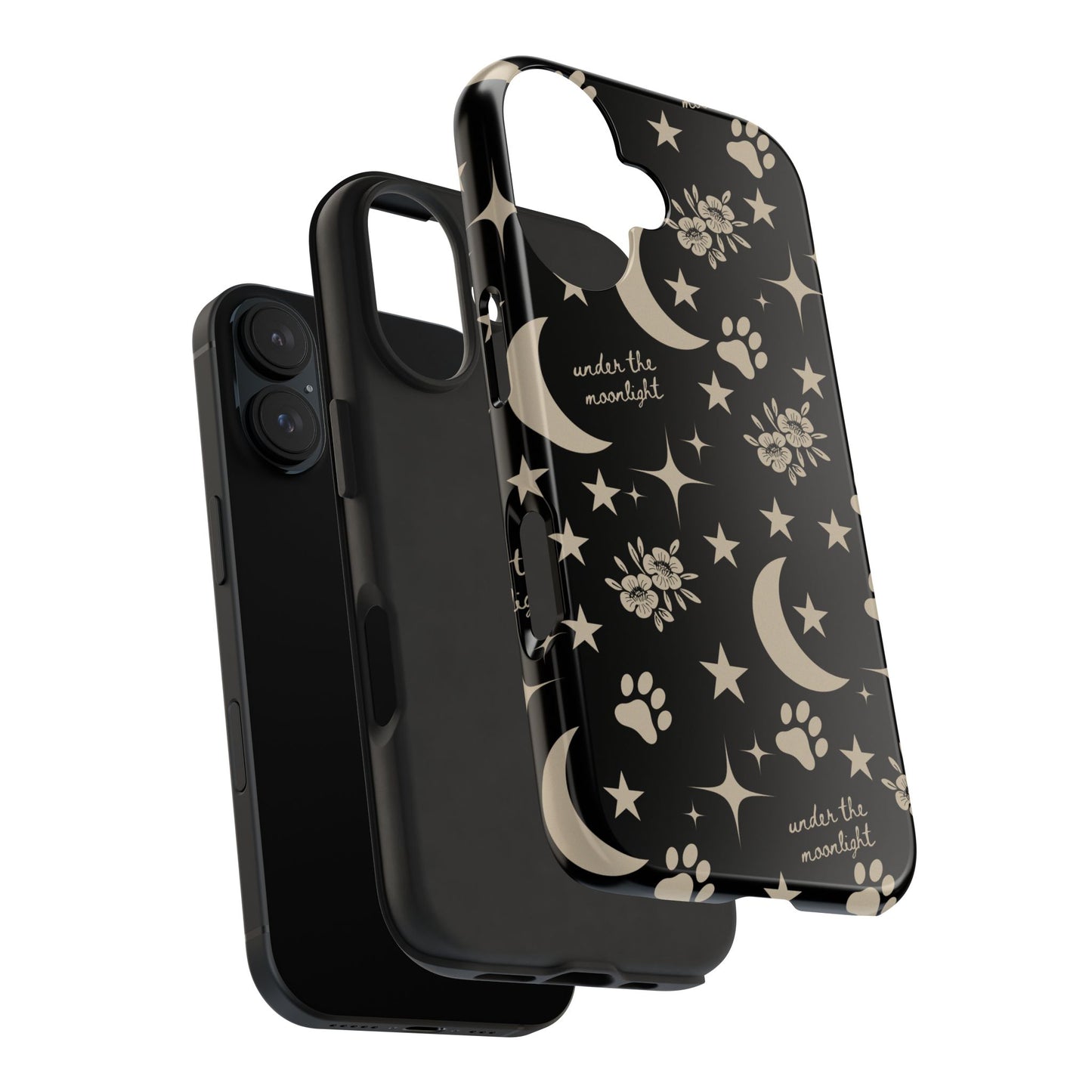 Under The Moonlight Black Tough Phone Cases
