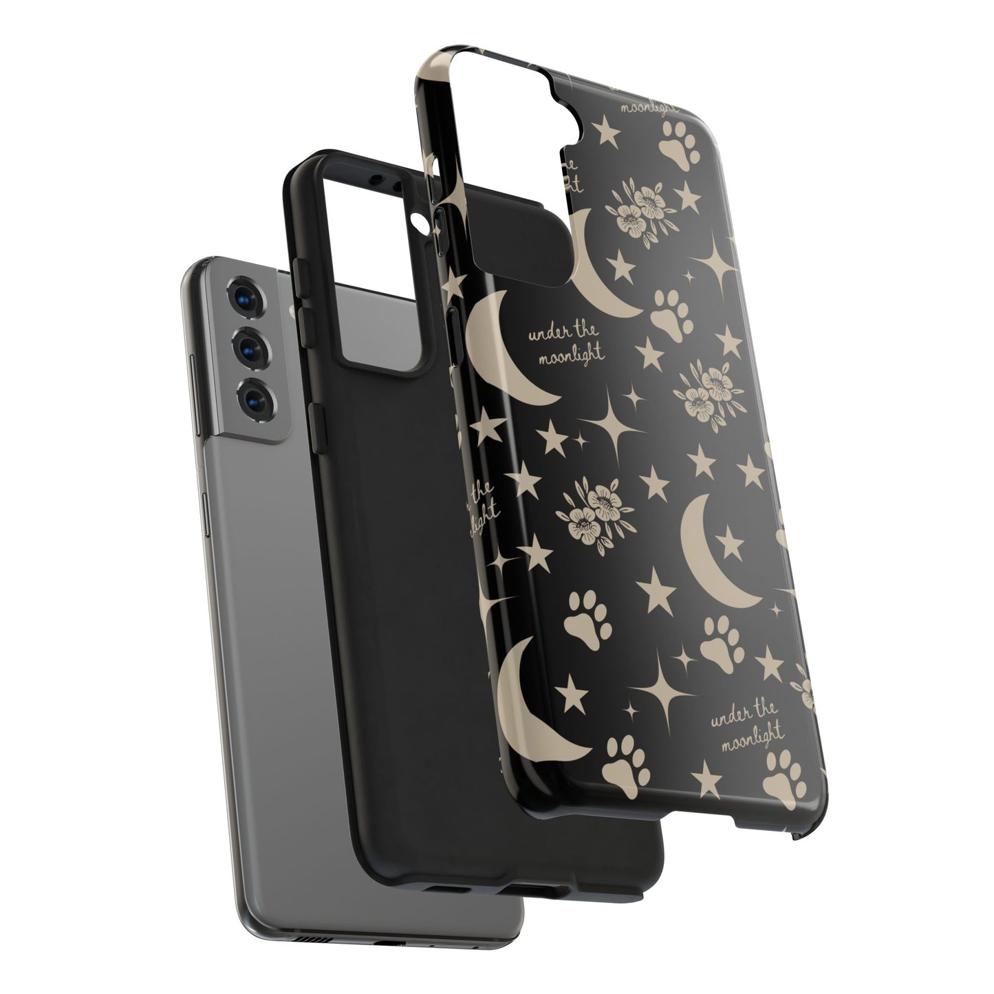 Under The Moonlight Black Tough Phone Cases