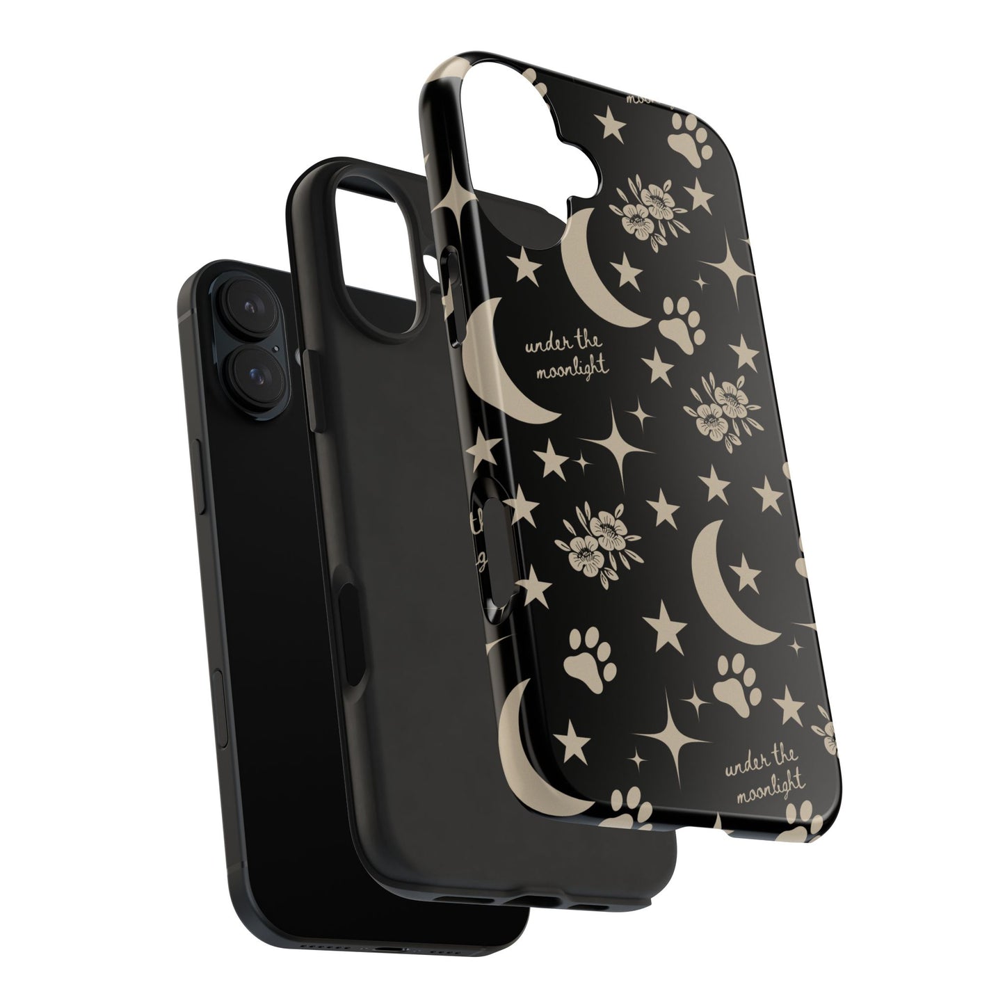 Under The Moonlight Black Tough Phone Cases