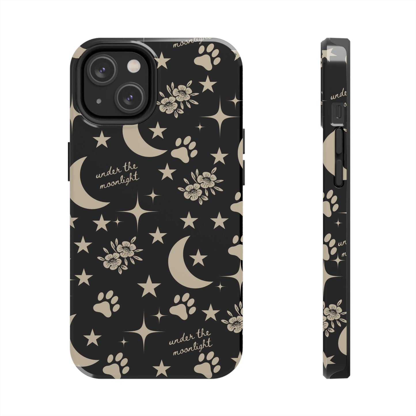 Under The Moonlight Black Tough Phone Cases