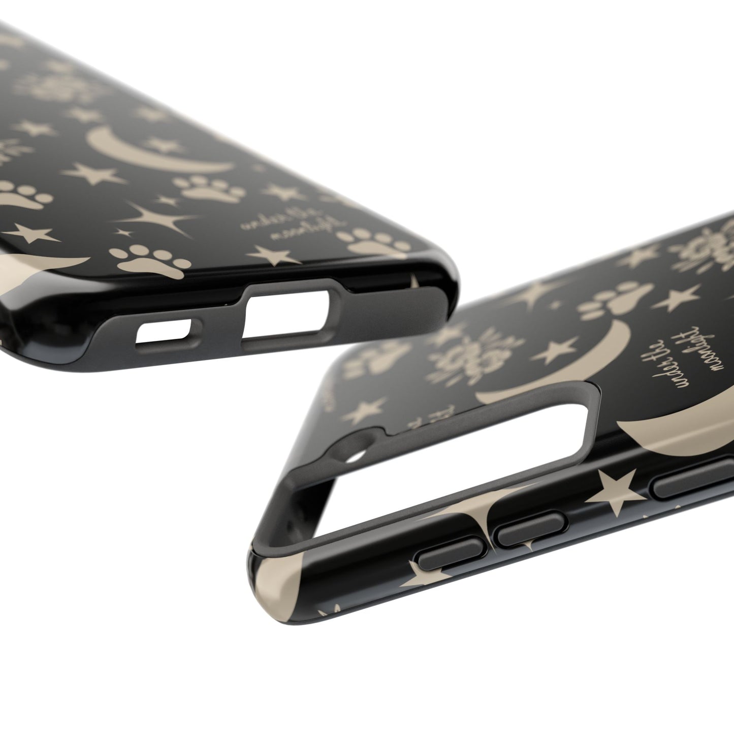 Under The Moonlight Black Tough Phone Cases