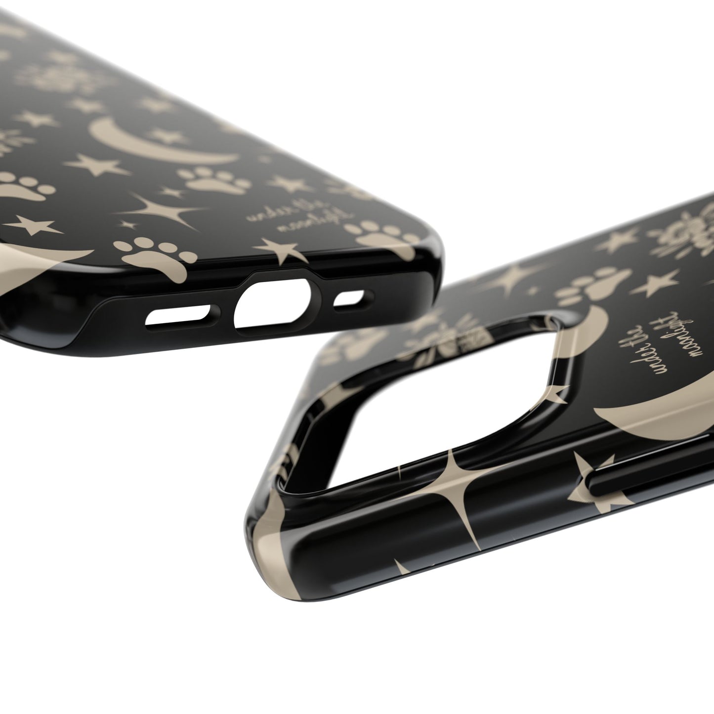 Under The Moonlight Black Tough Phone Cases