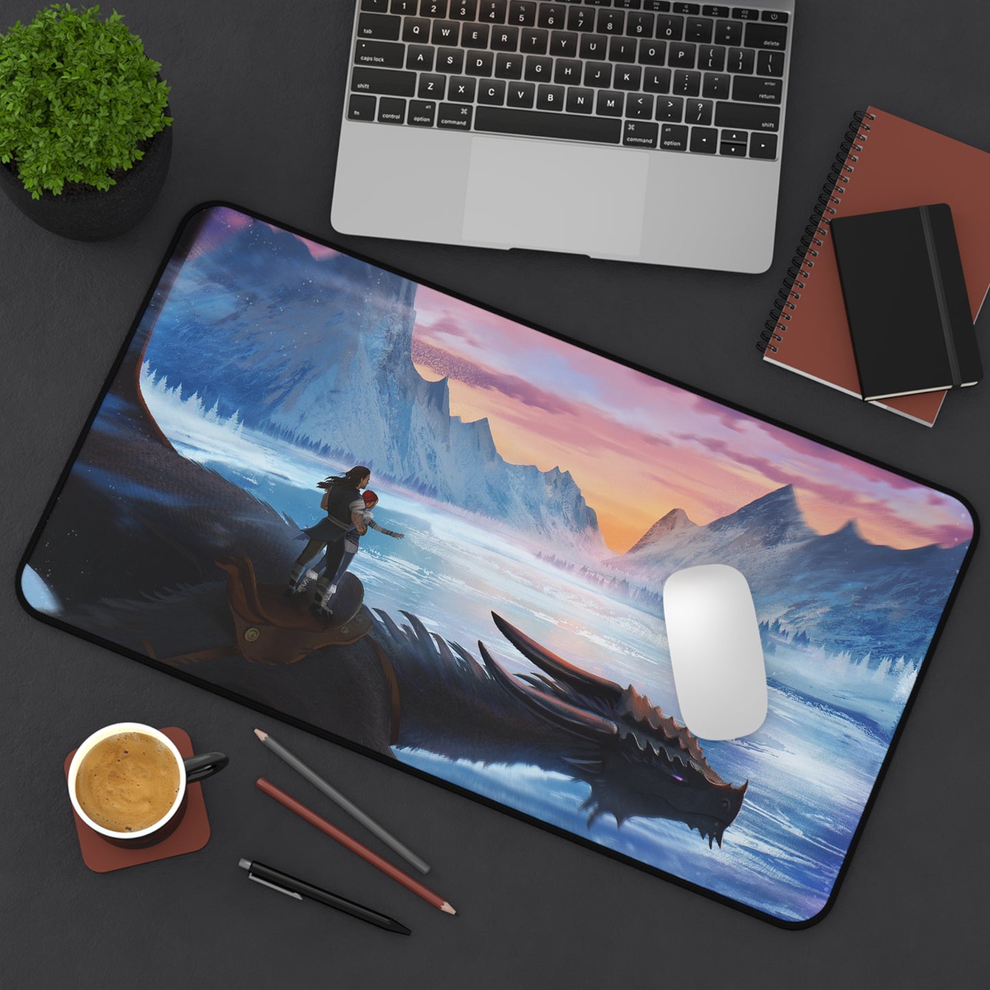 Upon Buried Embers Drogonah in Flight Desk Mat