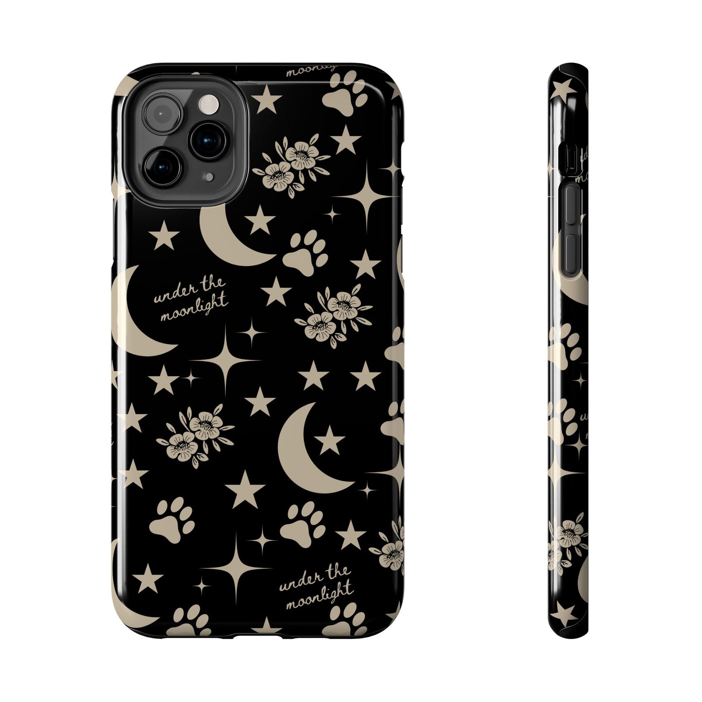 Under The Moonlight Black Tough Phone Cases
