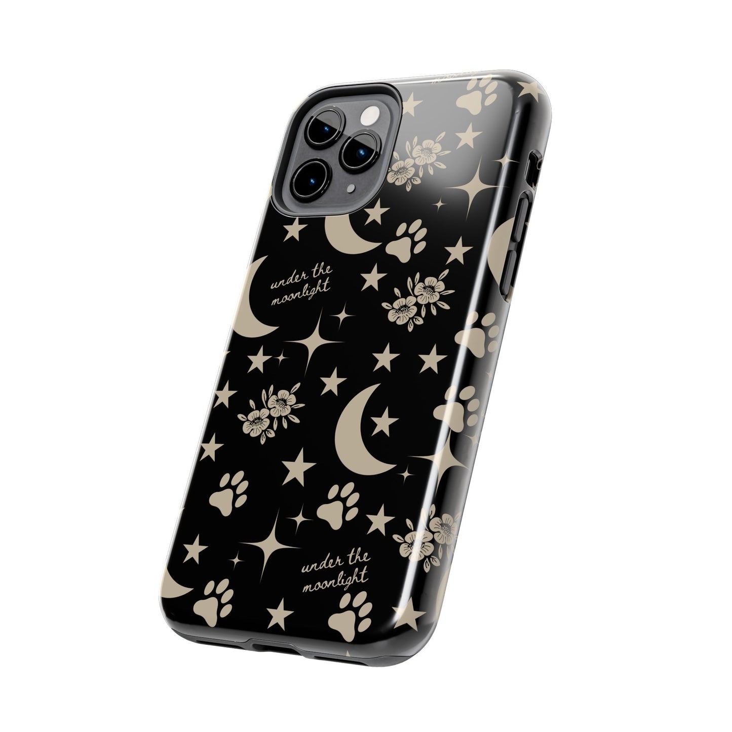 Under The Moonlight Black Tough Phone Cases