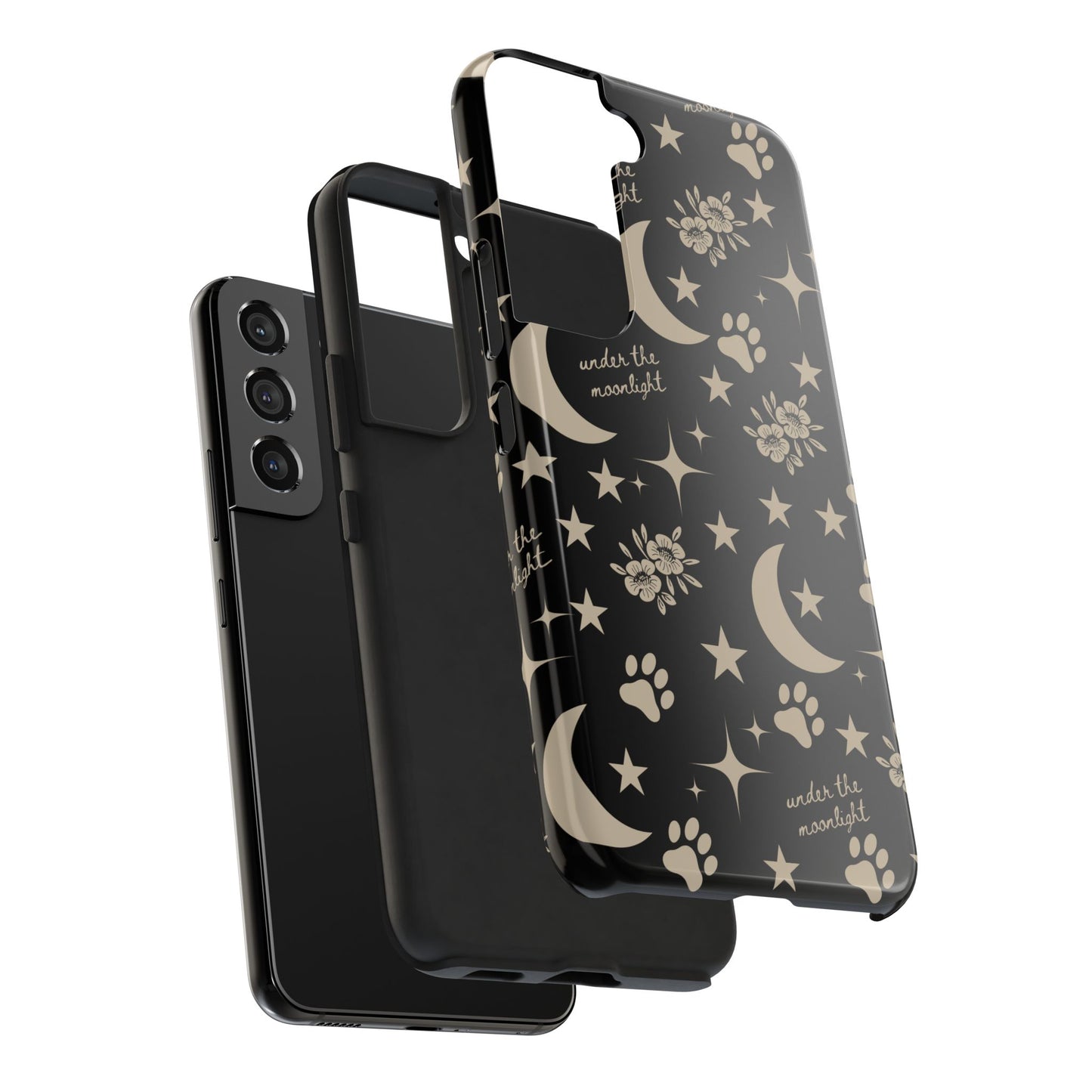 Under The Moonlight Black Tough Phone Cases