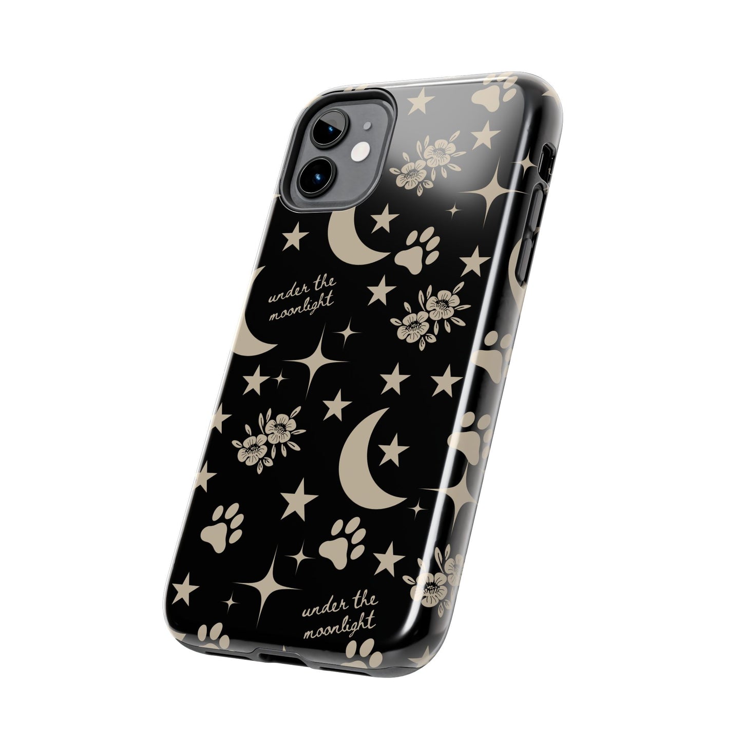 Under The Moonlight Black Tough Phone Cases