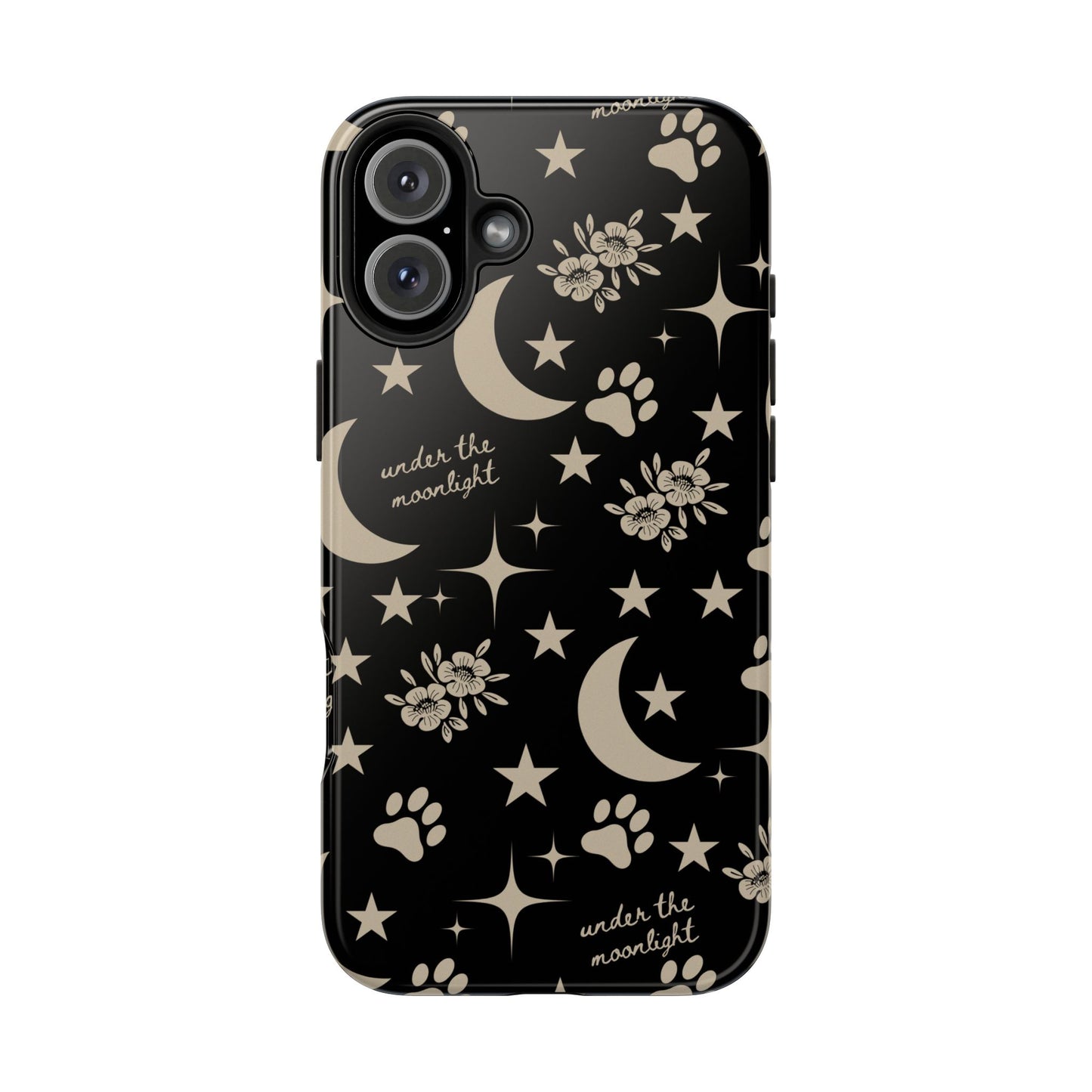 Under The Moonlight Black Tough Phone Cases