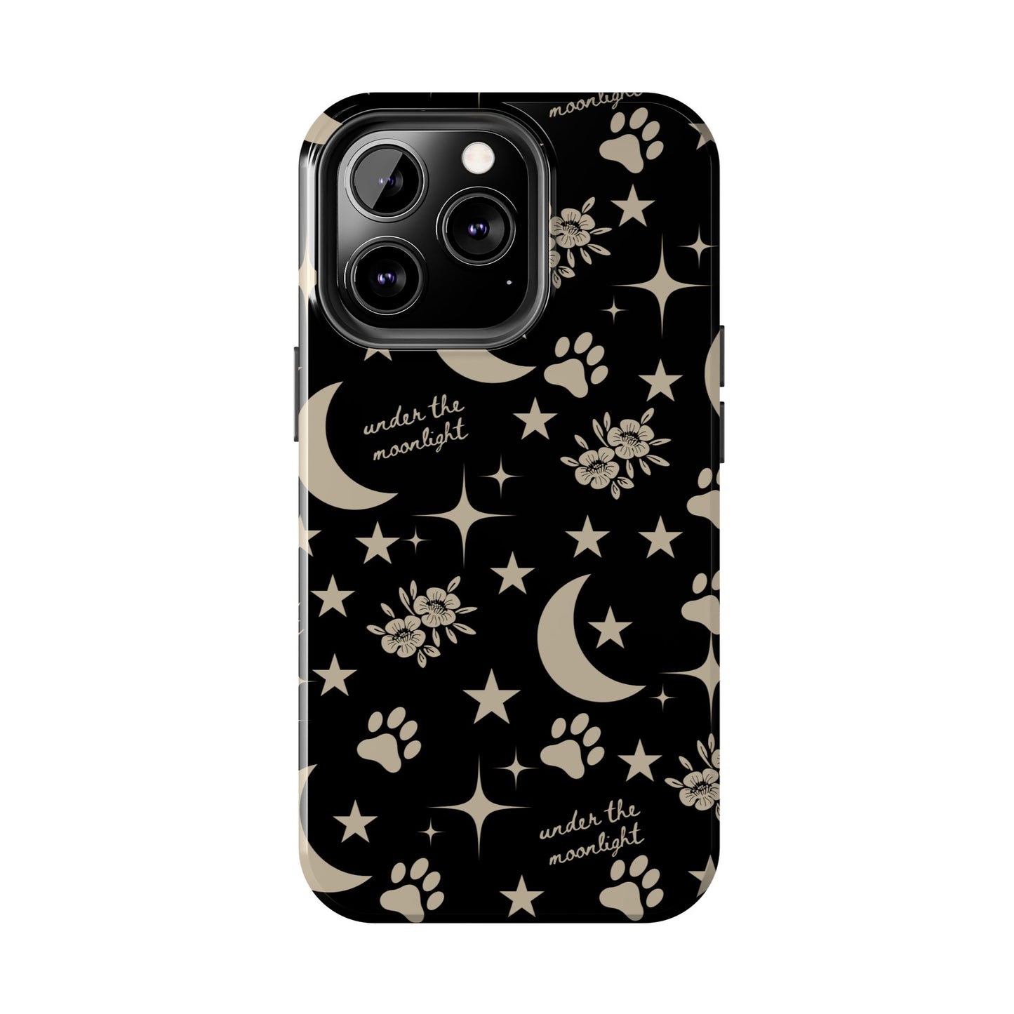 Under The Moonlight Black Tough Phone Cases