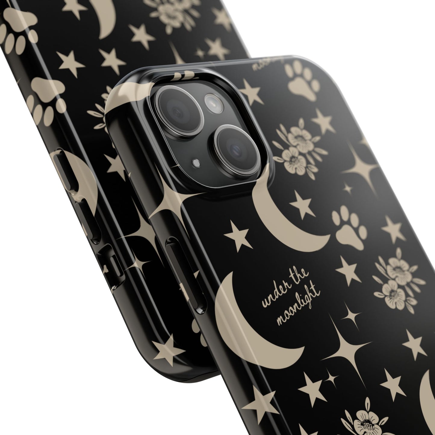 Under The Moonlight Black Tough Phone Cases