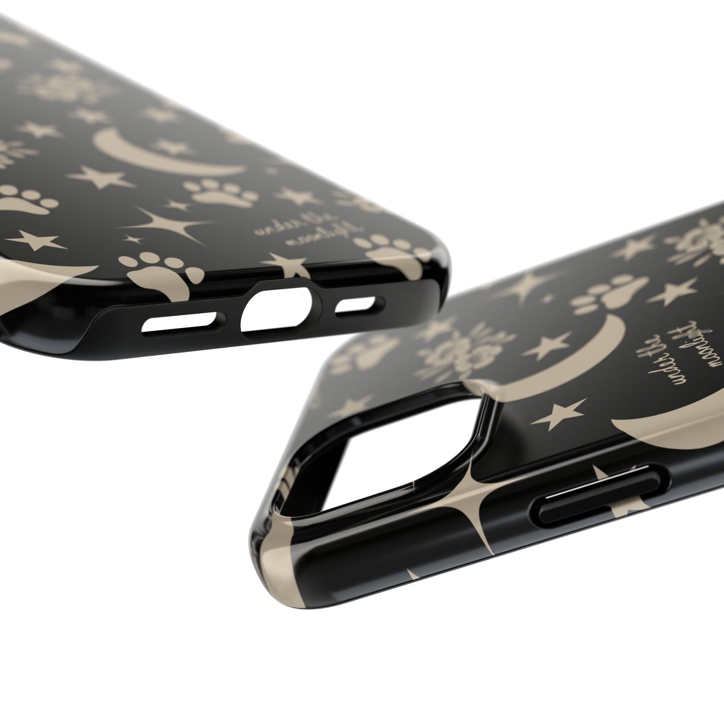 Under The Moonlight Black Tough Phone Cases