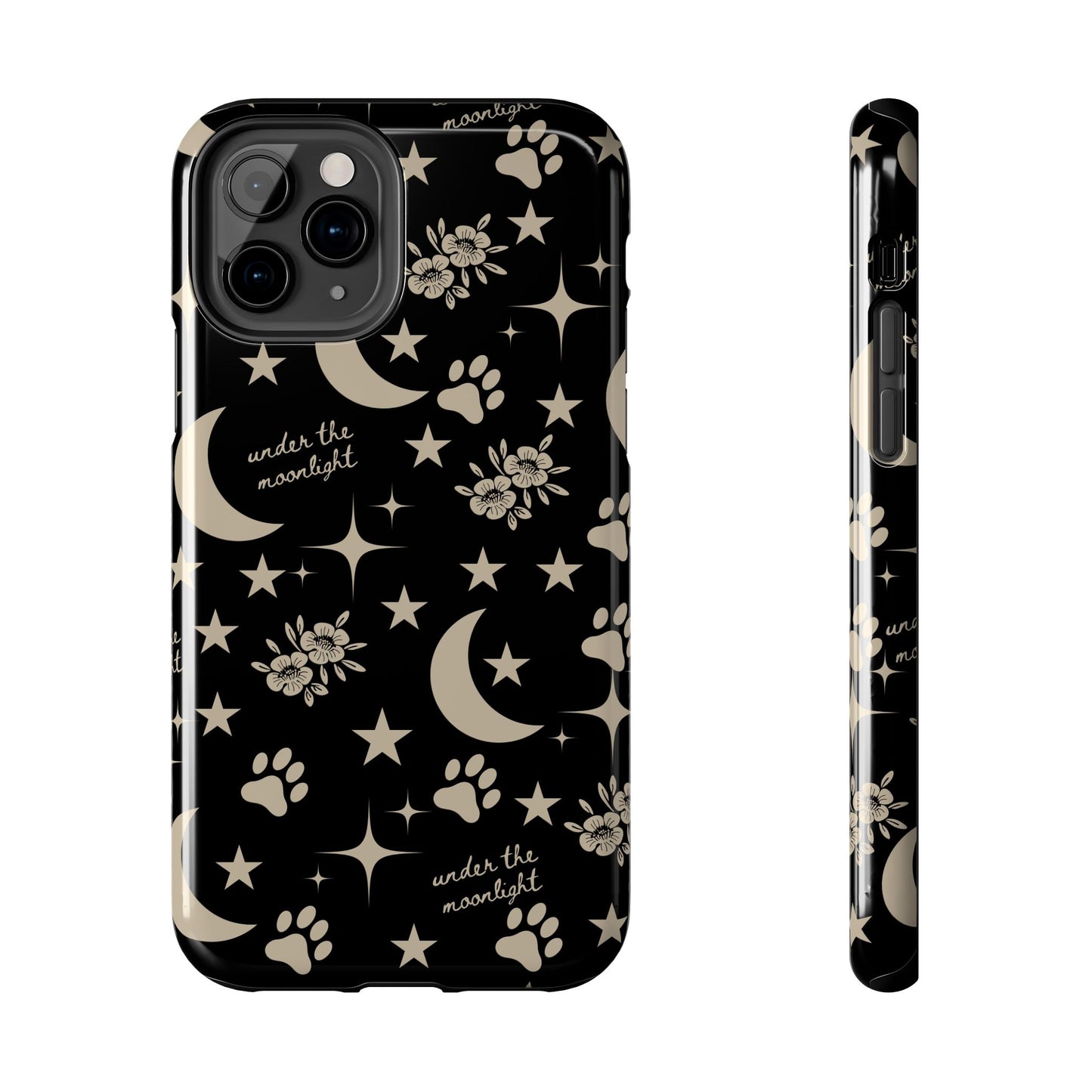 Under The Moonlight Black Tough Phone Cases