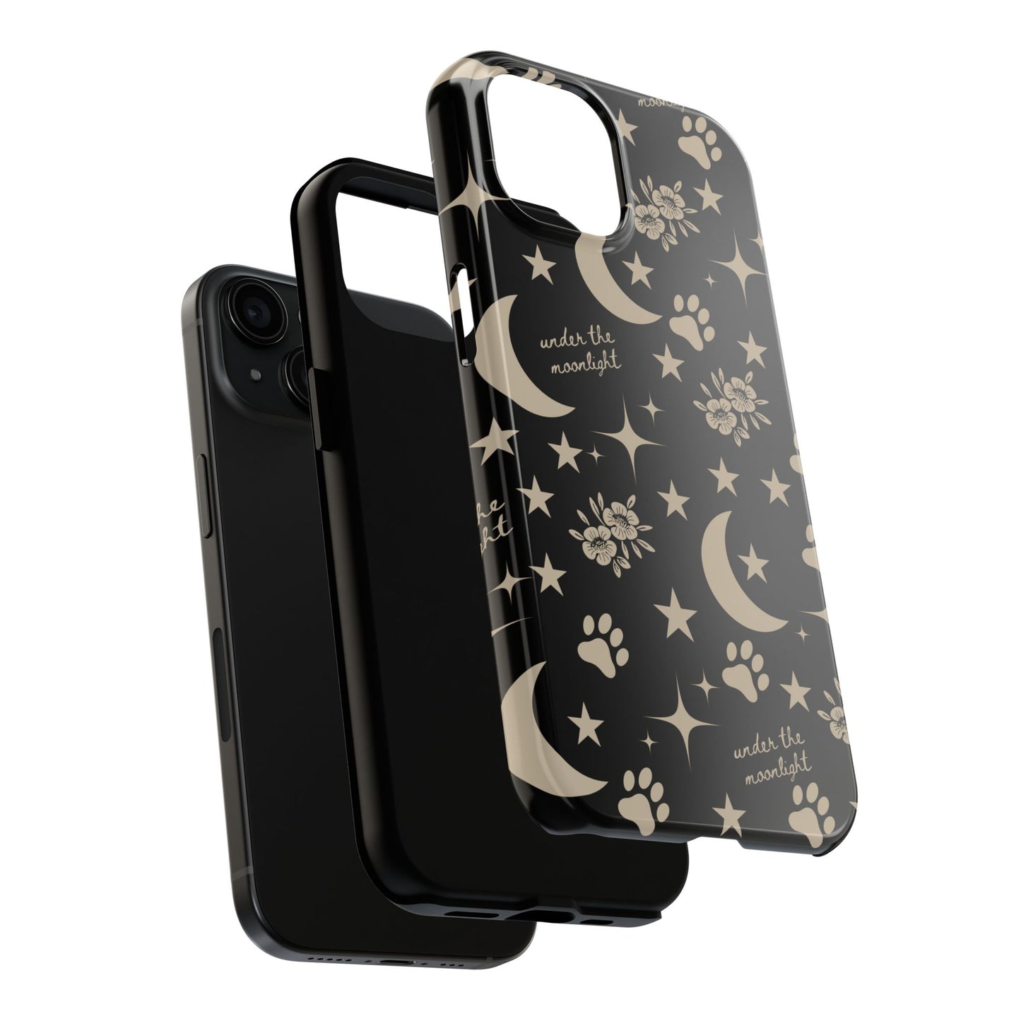 Under The Moonlight Black Tough Phone Cases