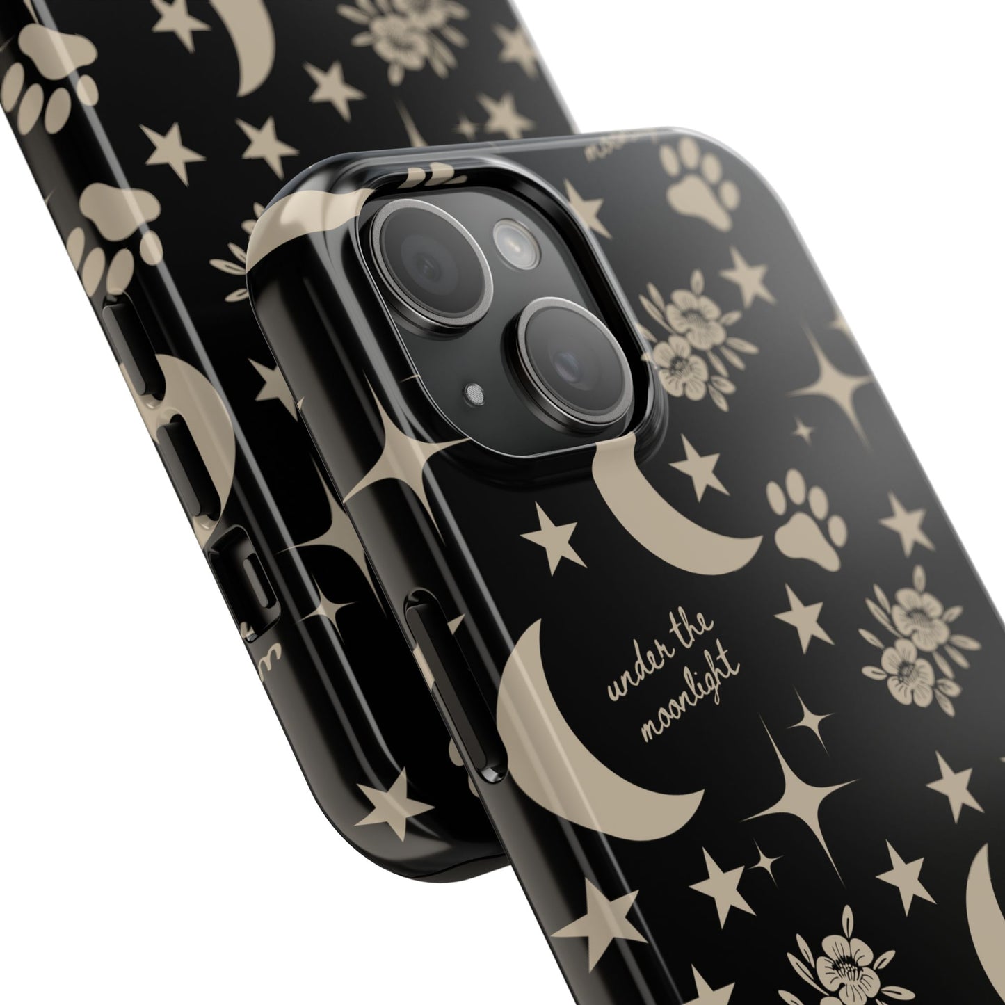 Under The Moonlight Black Tough Phone Cases