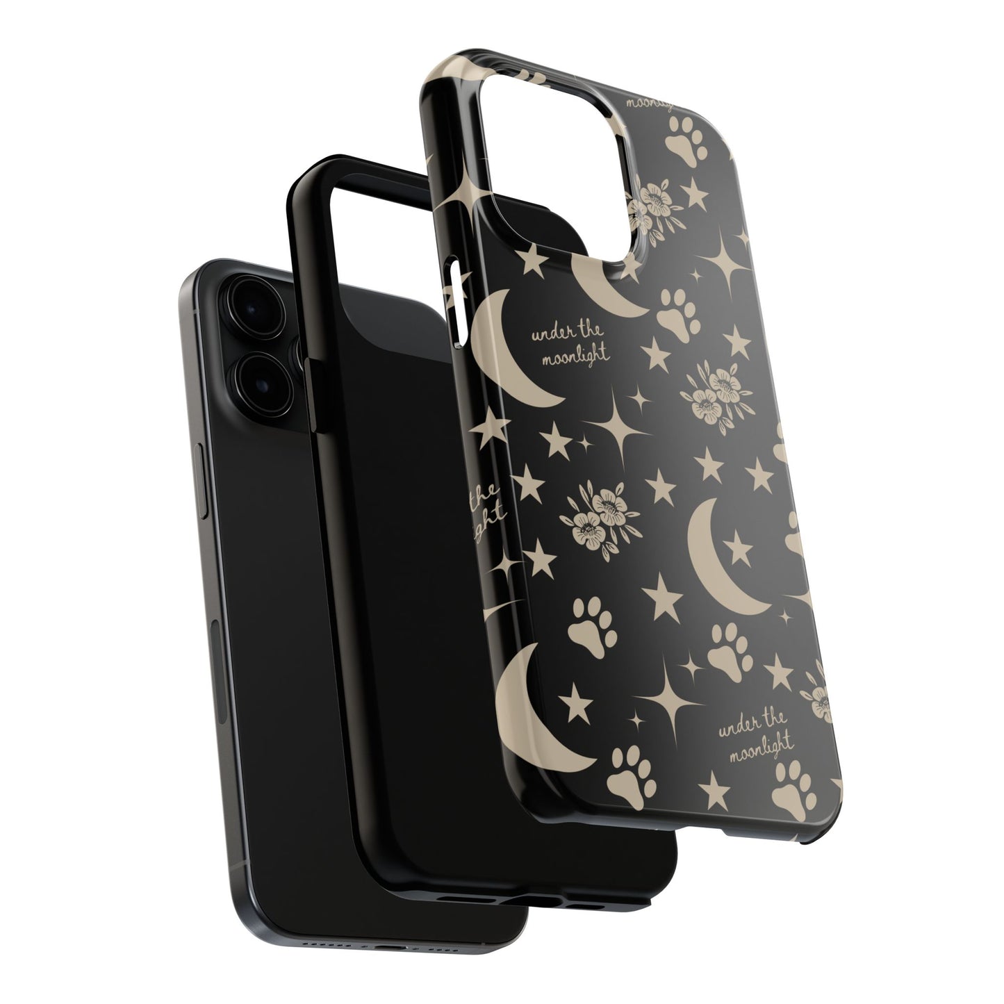 Under The Moonlight Black Tough Phone Cases
