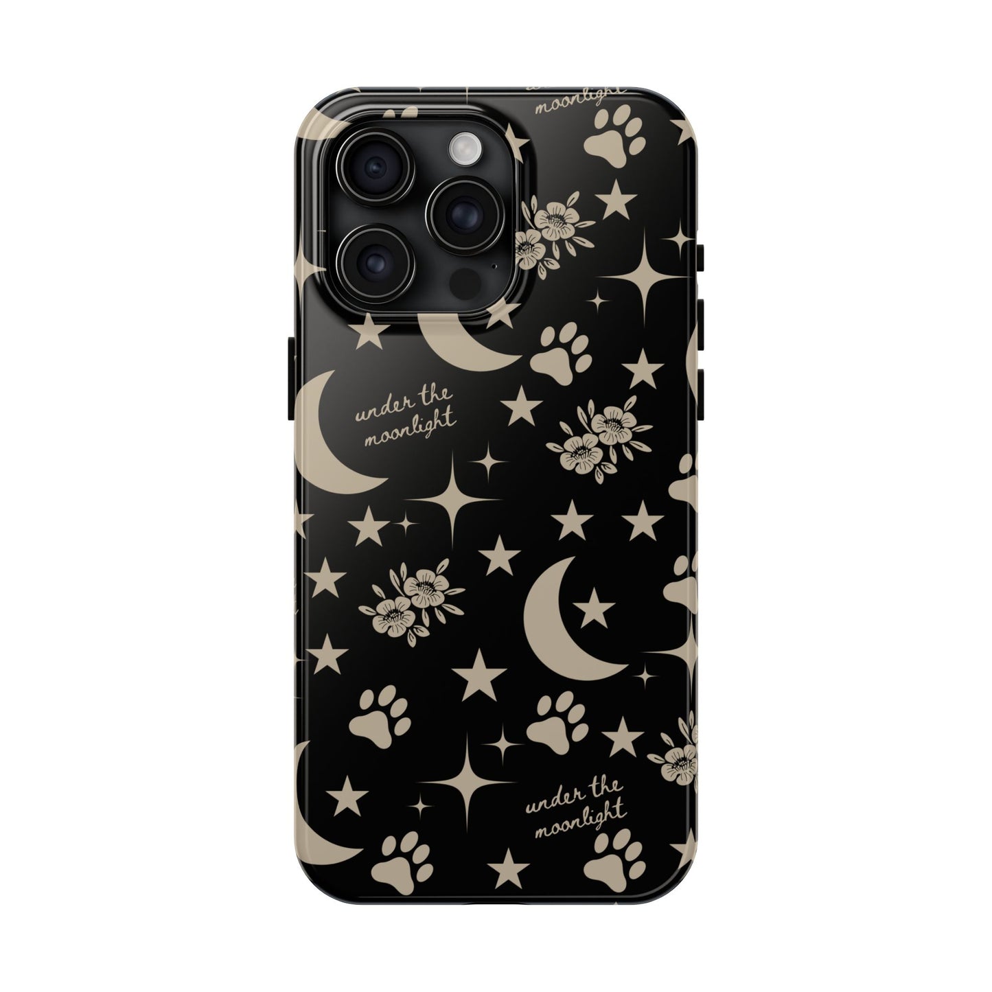 Under The Moonlight Black Tough Phone Cases