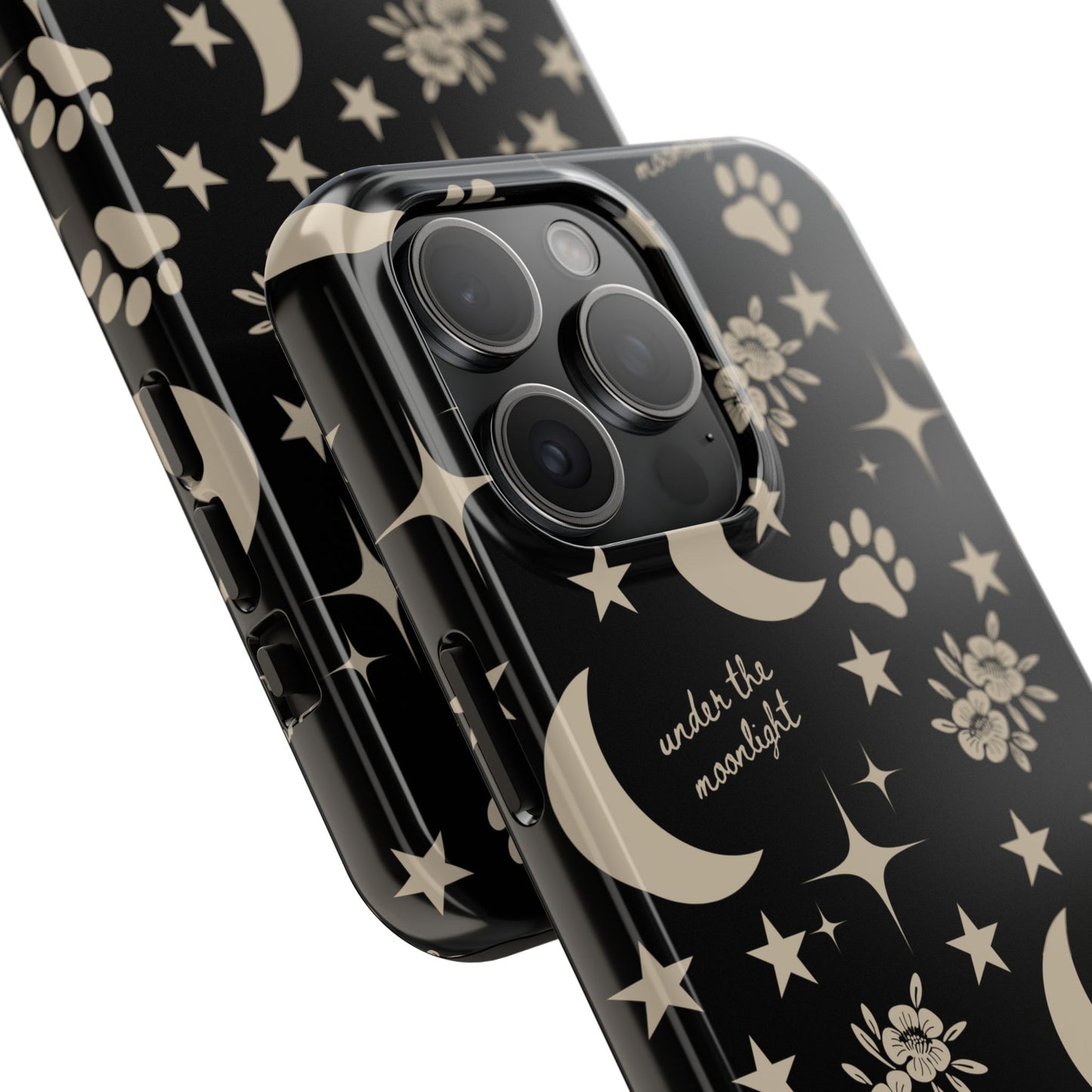 Under The Moonlight Black Tough Phone Cases