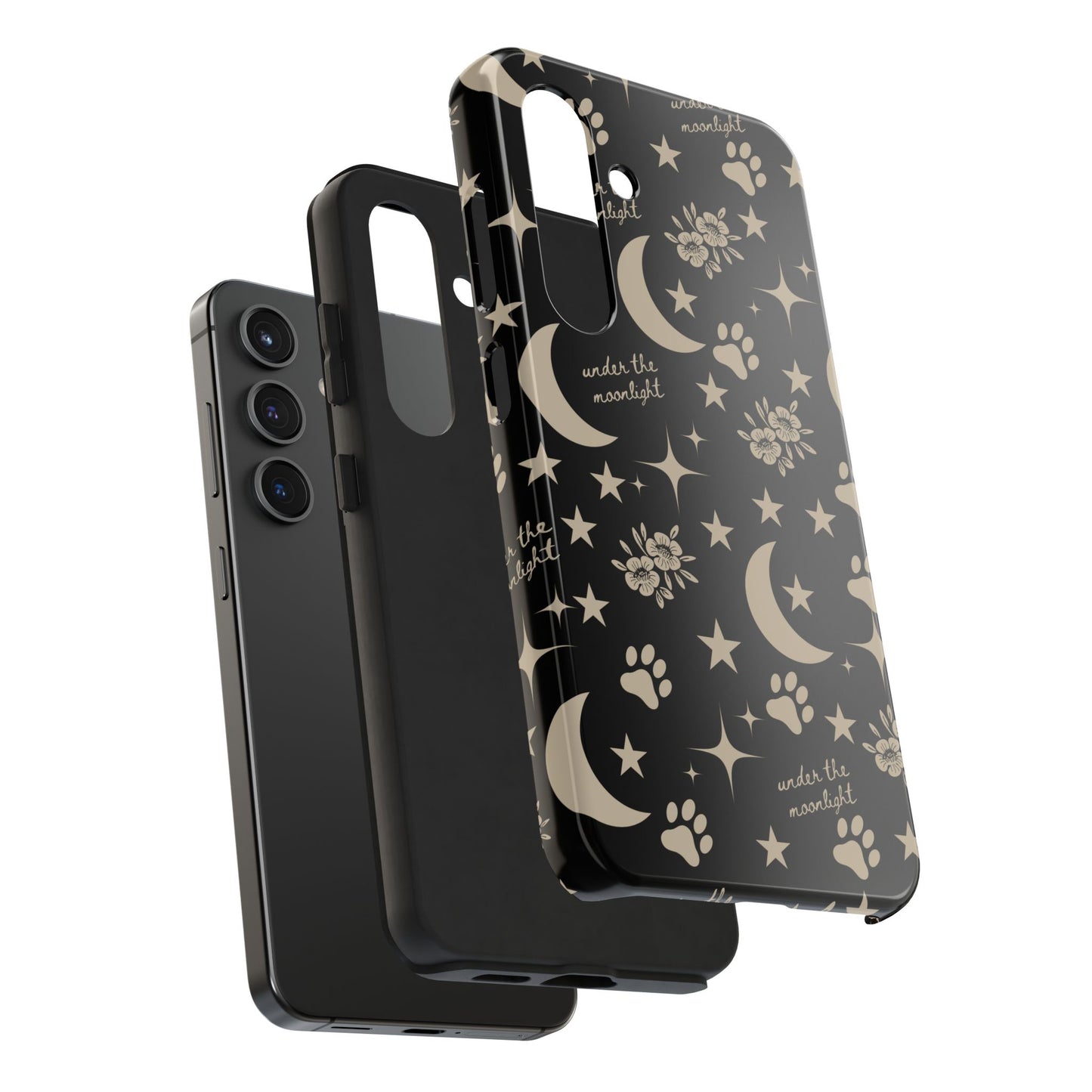 Under The Moonlight Black Tough Phone Cases