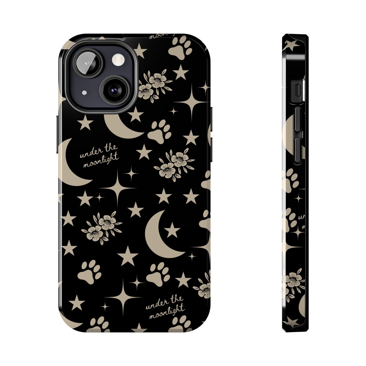 Under The Moonlight Black Tough Phone Cases