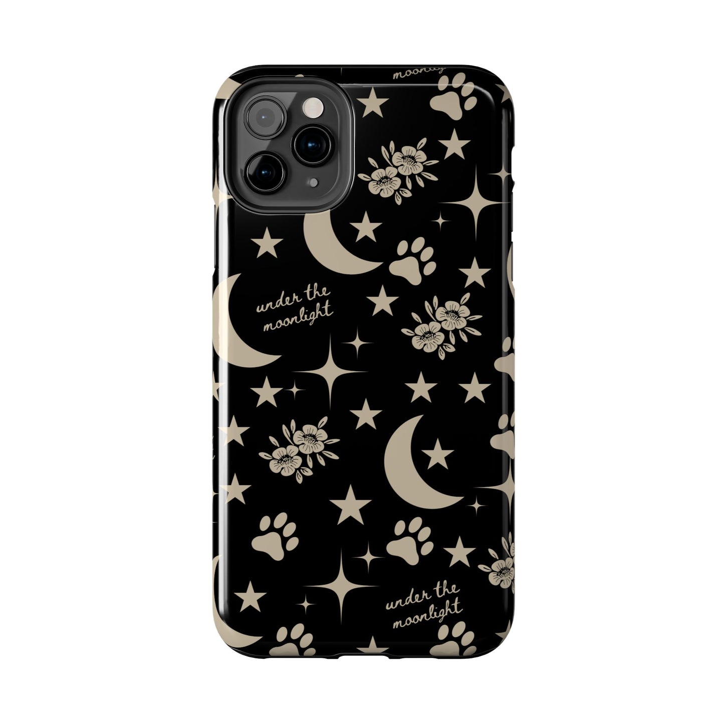 Under The Moonlight Black Tough Phone Cases