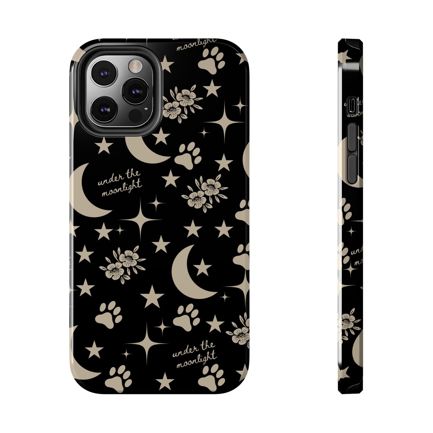 Under The Moonlight Black Tough Phone Cases