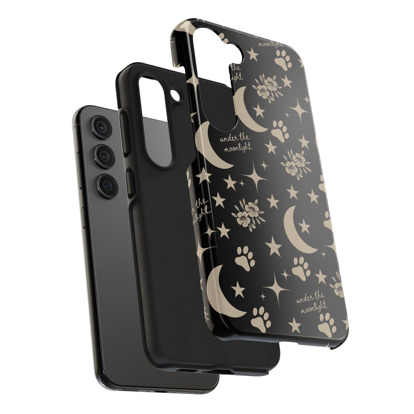 Under The Moonlight Black Tough Phone Cases