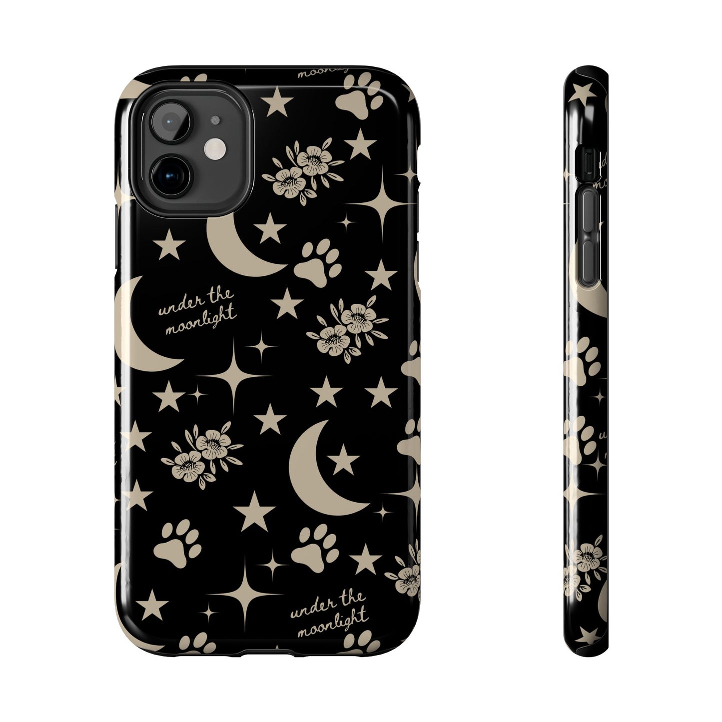 Under The Moonlight Black Tough Phone Cases