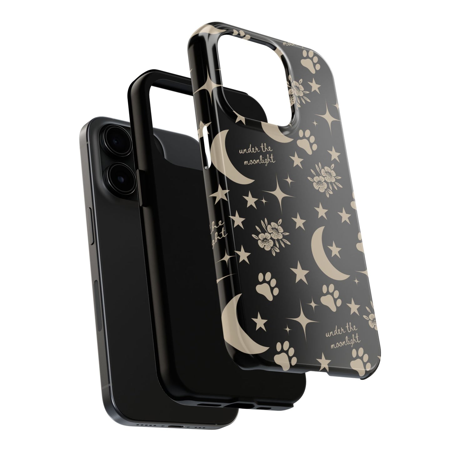 Under The Moonlight Black Tough Phone Cases