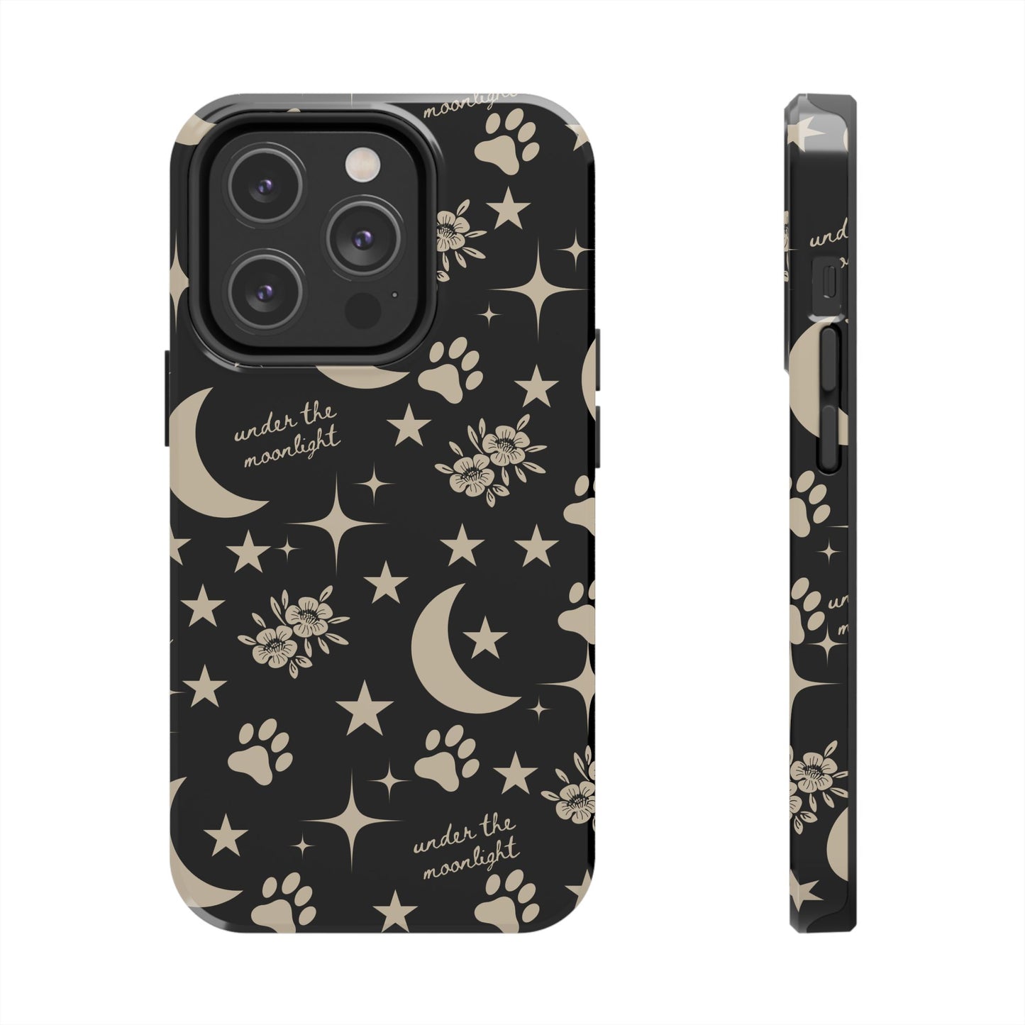 Under The Moonlight Black Tough Phone Cases