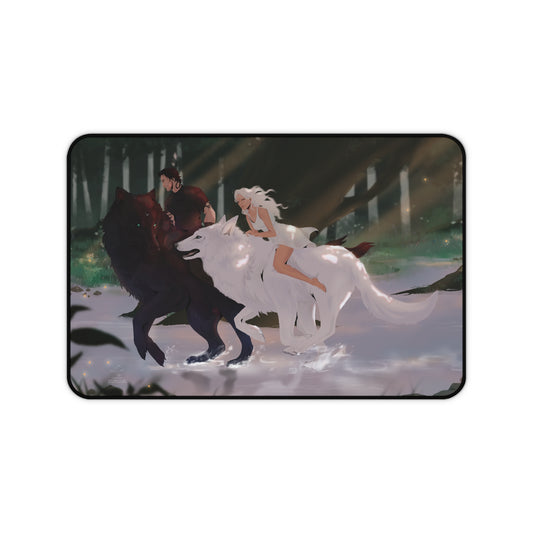 Rhea and Darius Wolf Run Desk Mat